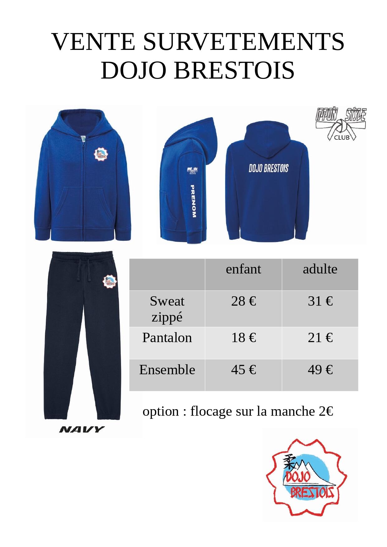 COMMANDE DE SURVETEMENTS